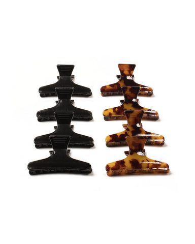 Brown Acrylic Hair Clips Set