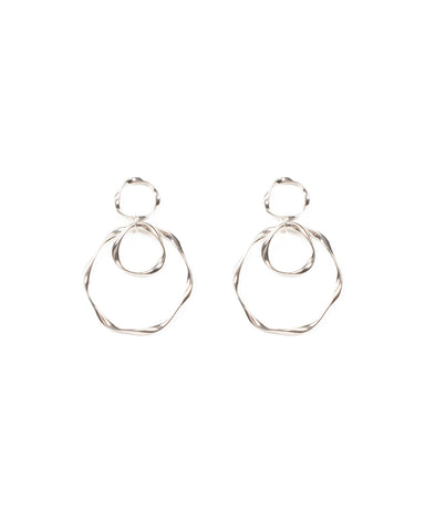 Silver Tone Twisted Loop Drop Earrings