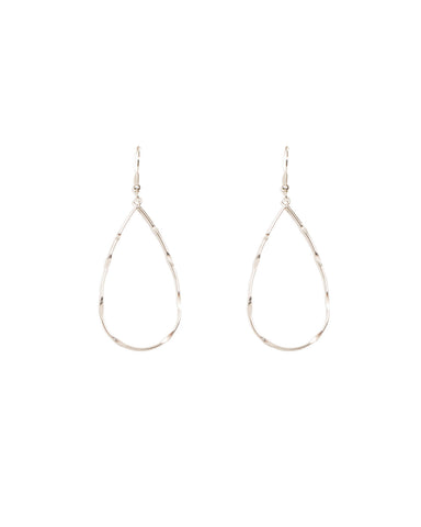 Silver Tone Fine Metal Teardrop Earrings