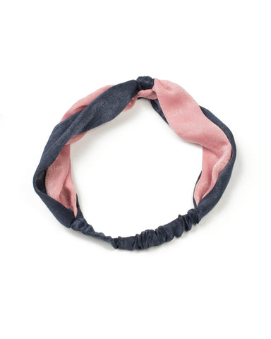 Navy And Pink Two Tone Fabric Headband