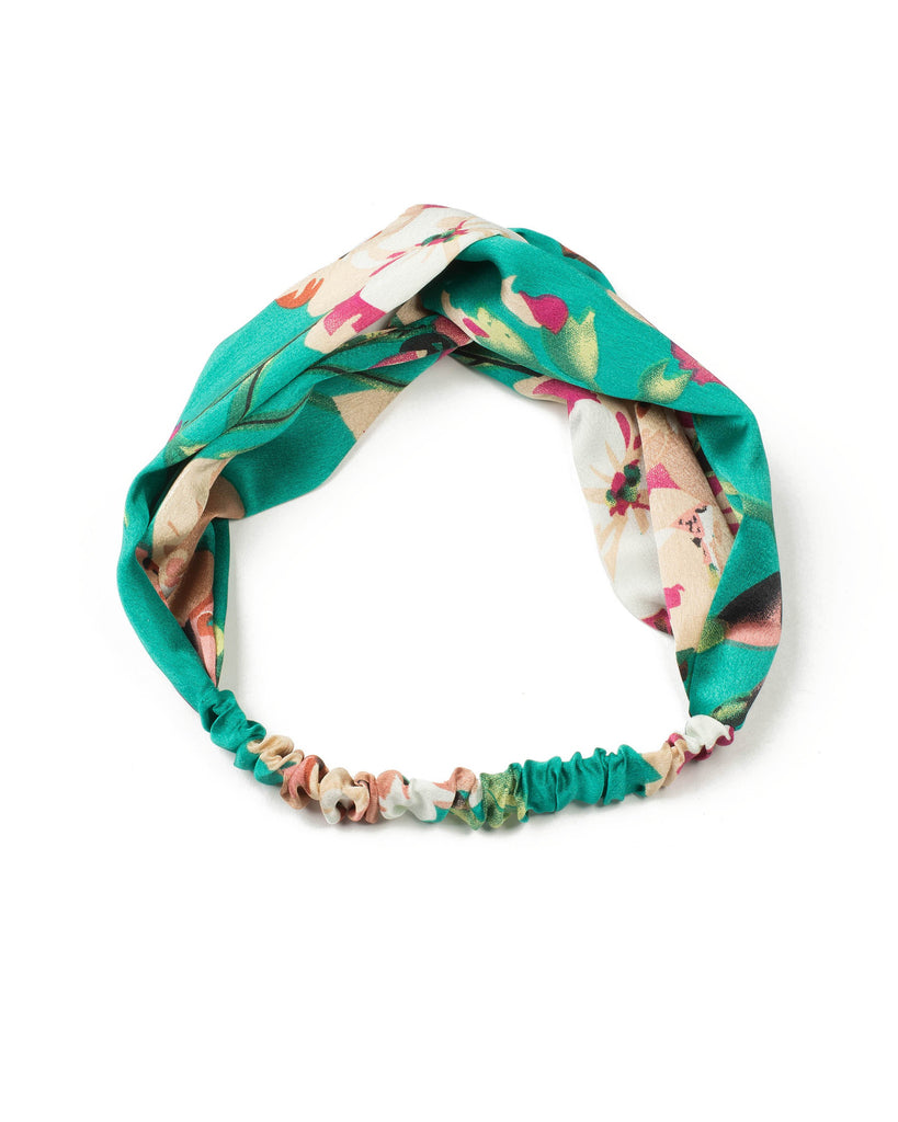 Green Floral Fabric Headband