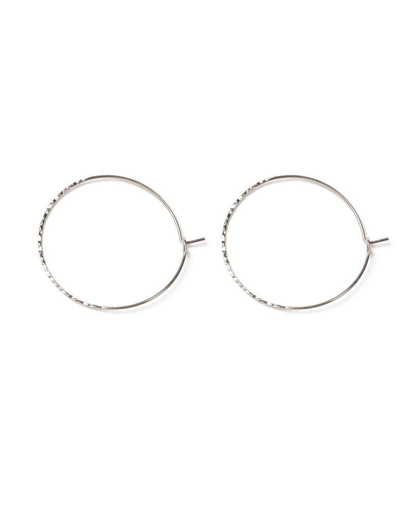 Silver Tone Metal Fine Hoop Earrings