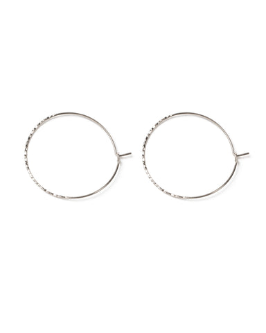 Silver Tone Metal Fine Hoop Earrings
