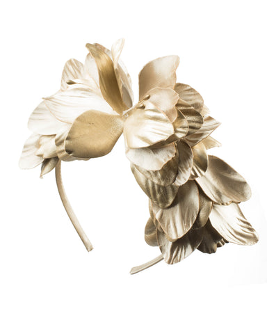 Gold Metallic Floral Headband