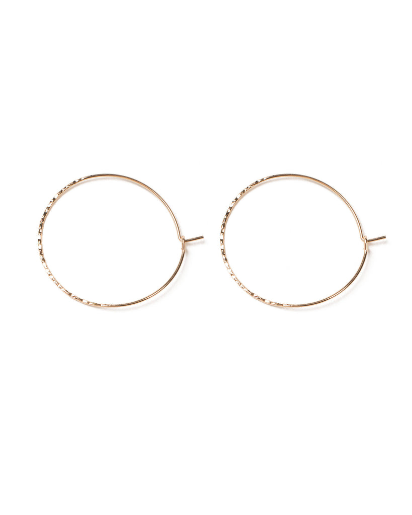 Gold Tone Fine Metal Hoop Earrings