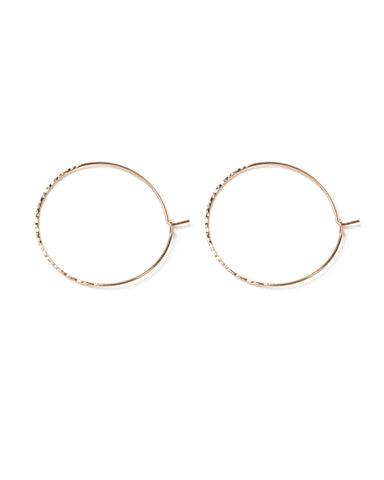 Gold Tone Fine Metal Hoop Earrings