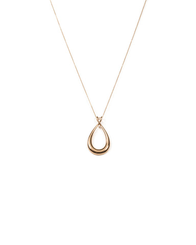 Gold Tone Cross Over Pendant Necklace