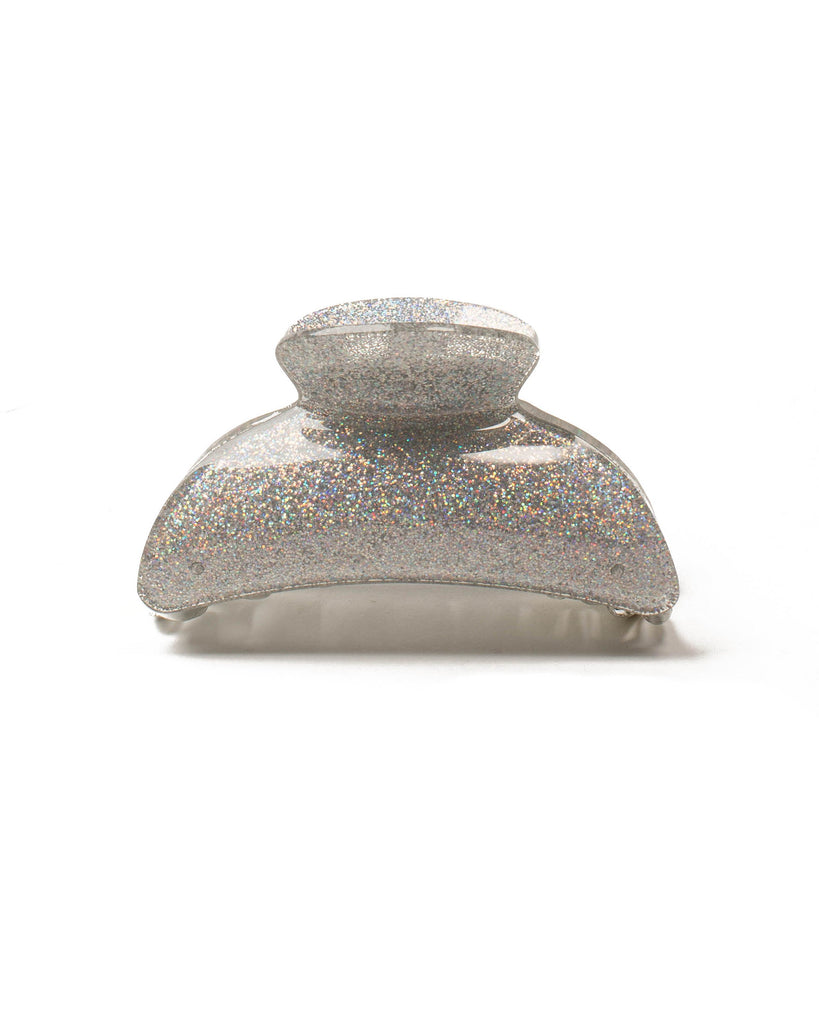 Silver Large Glitter Hair Clip
