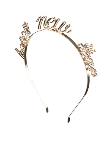 Gold Happy New Year Metal Headband