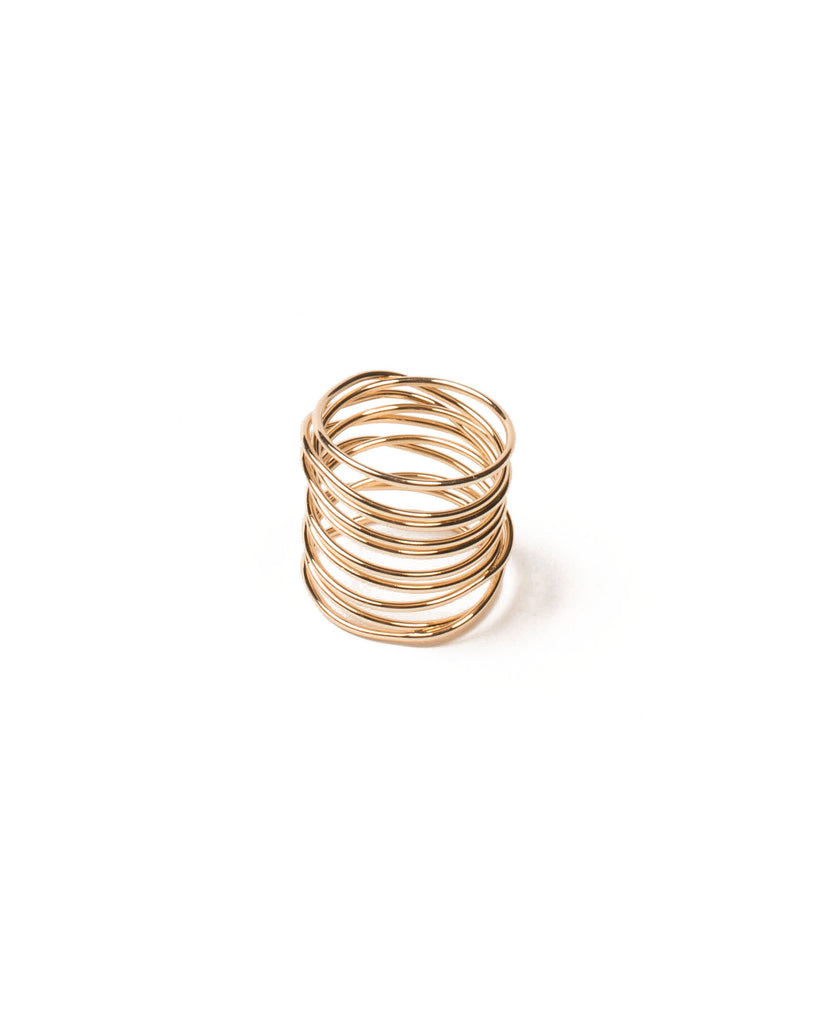 Gold Tone Fine Metal Twist Ring - Small