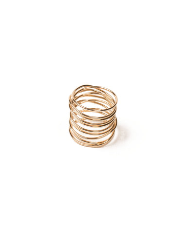 Gold Tone Fine Metal Twist Ring - Small