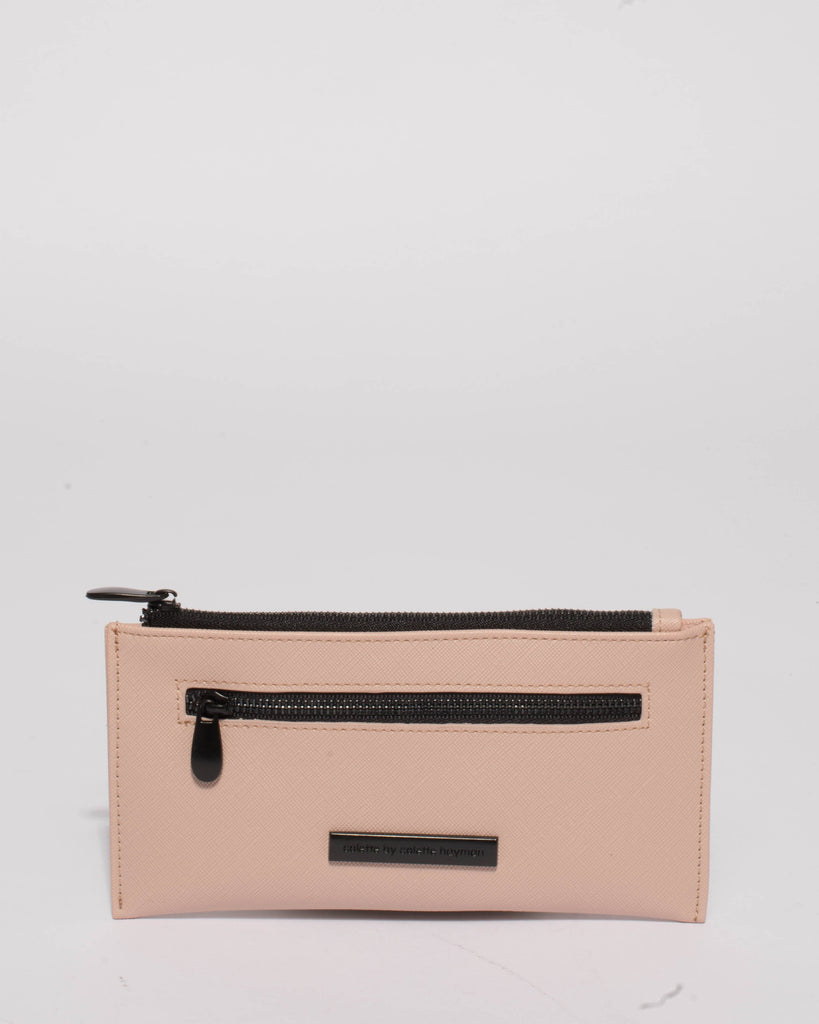 Pink Cleo Front Zip Wallet