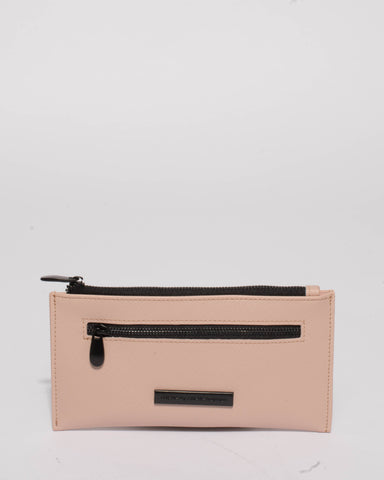 Pink Cleo Front Zip Wallet