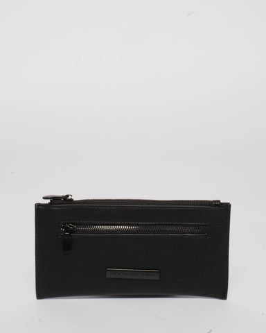 Black Cleo Front Zip Walllet