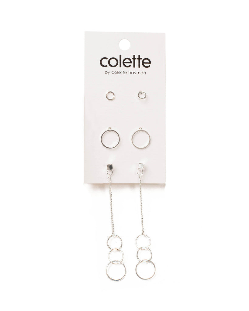 Silver Tone Metal Ring Earring Pack