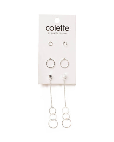 Silver Tone Metal Ring Earring Pack