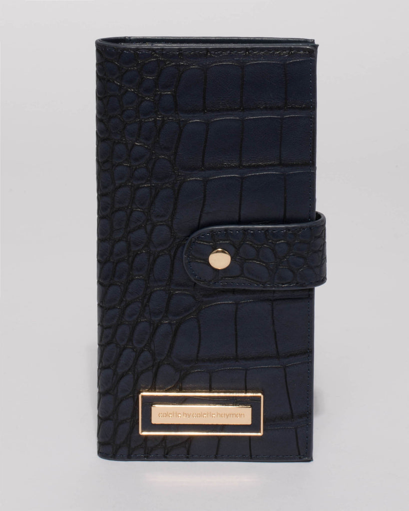 Navy Jessie Flat Tab Wallet