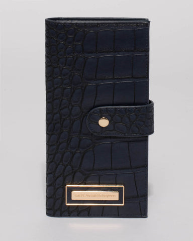 Navy Jessie Flat Tab Wallet