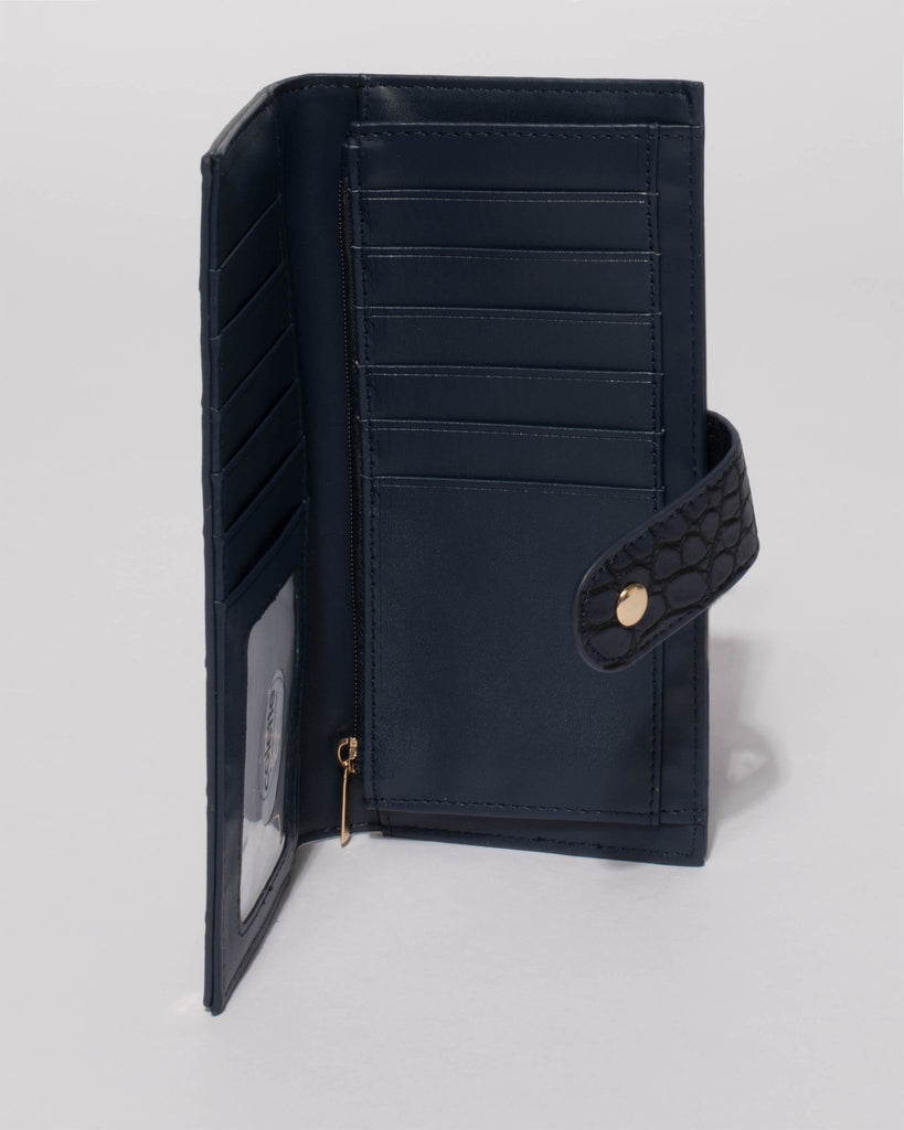 Navy Jessie Flat Tab Wallet
