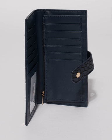 Navy Jessie Flat Tab Wallet