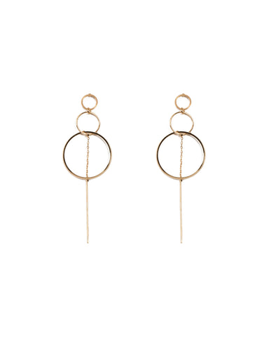 Gold Tone Gradual Ring Drop Earrings