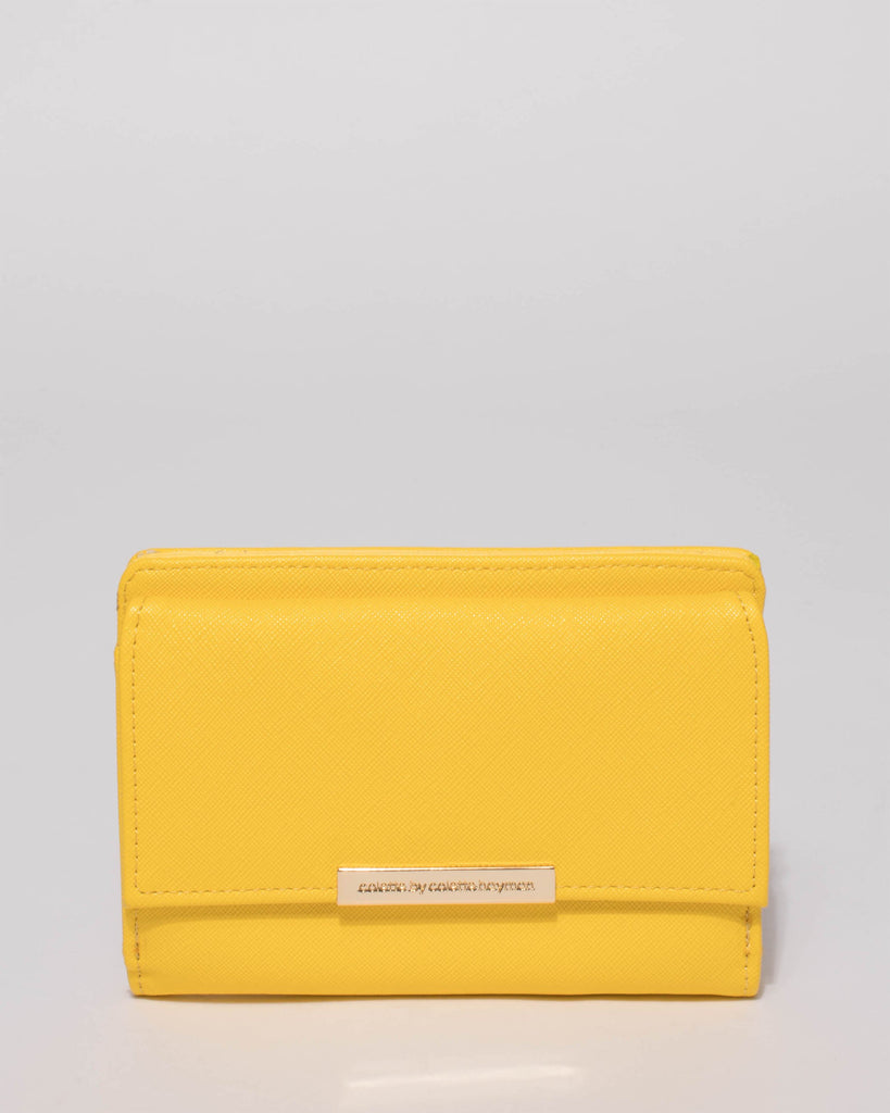 Yellow Teagan Flat Small Wallet