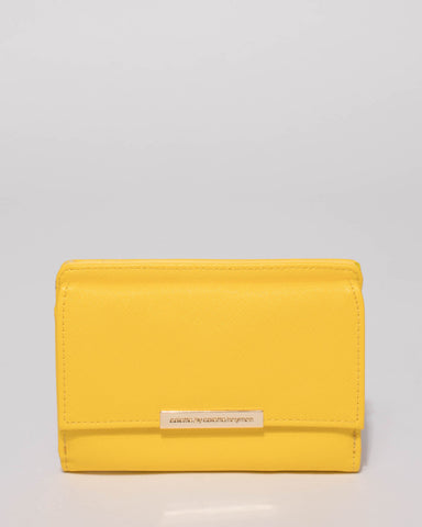 Yellow Teagan Flat Small Wallet