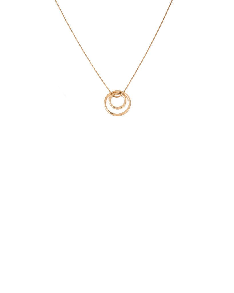 Gold Tone Double Hoop Short Necklace