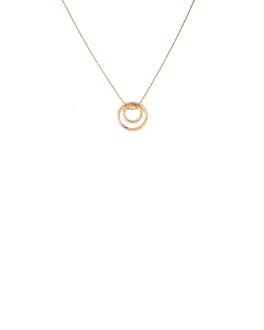 Gold Tone Double Hoop Short Necklace