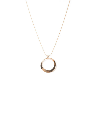 Gold Tone Hoop Metal Long Necklace