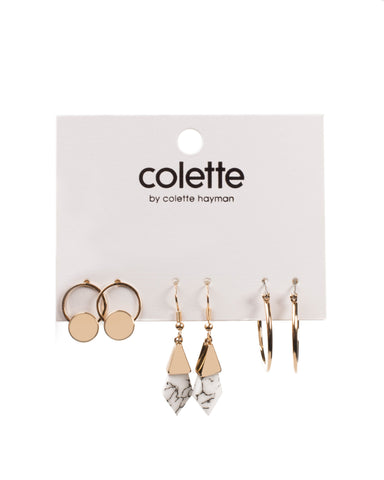 White Gold Tone Multi Earring Pack