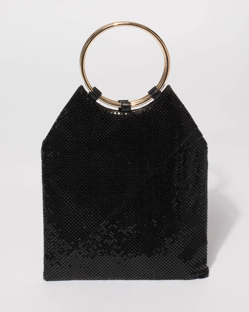 Black Chainmail Small Clutch Bag