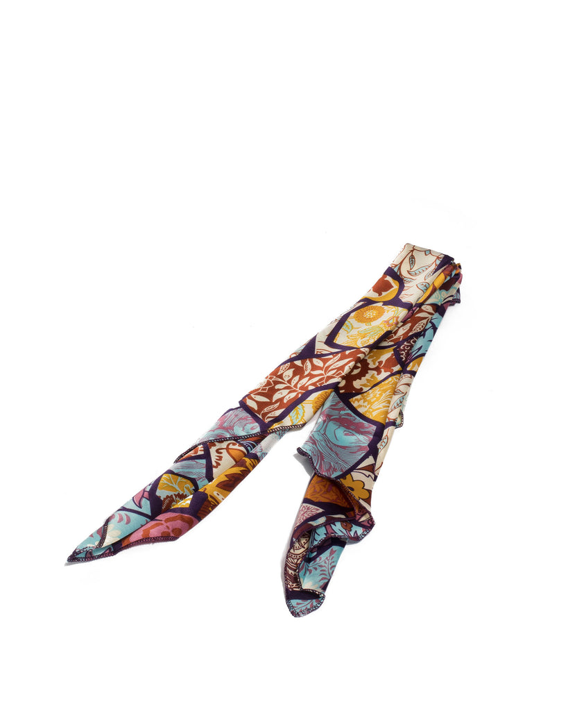 Blue Printed Fabric Hair Scarf