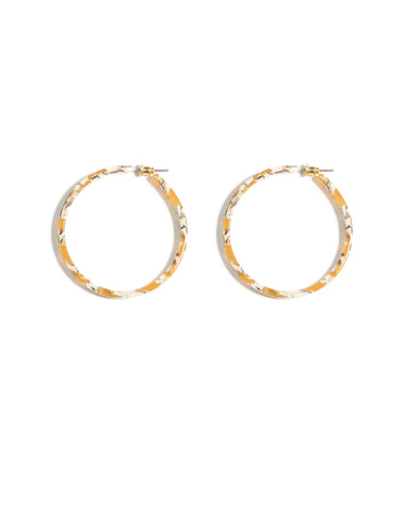 Multi Colour Gold Tone Acrylic Hoop Statement Earrings