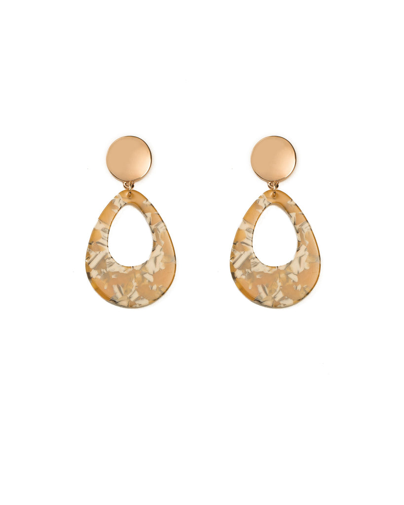 Multi Colour Gold Tone Acrylic Teardrop Statement Earrings