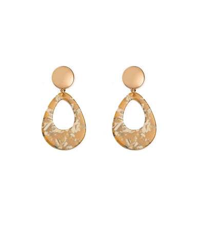 Multi Colour Gold Tone Acrylic Teardrop Statement Earrings