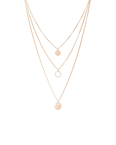 Gold Tone 3 Piece Layered Necklace