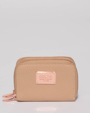 Natural Debbie Zip Purse