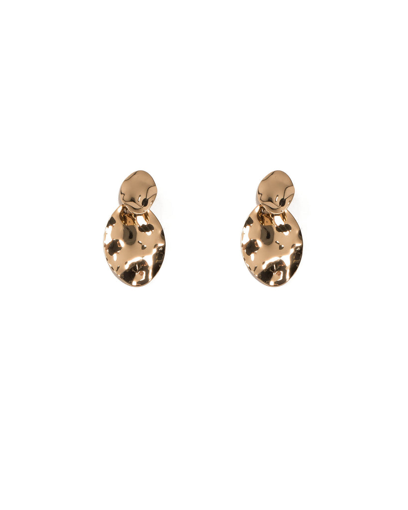 Gold Tone Organic Statement Earring