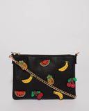 Black Fruit Salad Peta Crossbody Bag