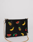 Black Fruit Salad Peta Crossbody Bag