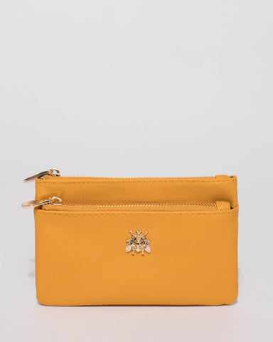 Yellow Erin Bug Purse With Gold Hardware