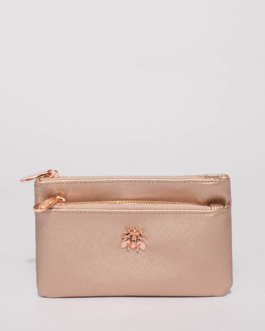 Rose Gold Erin Bug Purse With Rose Gold Tone Hardware