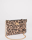 Leopard Plain Peta Chain Crossbody Bag