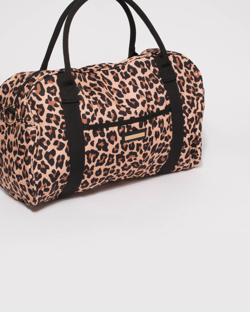 Leopard Folded Canvas Weekender Bag