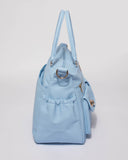 Blue Smooth Baby Travel Bag With Gold Hardware