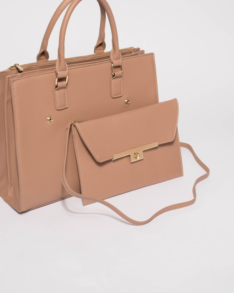 Nude Pink Emily 2-In-2 Office Tote Bag