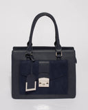 Navy Nicki Lock Medium Tote Bag