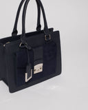 Navy Nicki Lock Medium Tote Bag