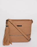 Caramel Pia Tassel Crossbody Bag